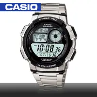 在飛比找momo購物網優惠-【CASIO 卡西歐】日系模擬飛機儀表板環球數位電子錶(AE