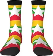 [JEJEA] Flag of Myanmar print Socks For Men and Women Men's Moisture Control Crew Socks Gifts For Golf, Hunting, Camping