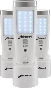 3x BLUETECH LED Flashlight Night Light Emergency Motion Detection Portable WHITE