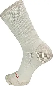 [MERRELL] Men's and Women's Zoned Lightweight Cushion Wool Hiking Crew Socks-1 Pair Pack-Breathable Unisex Arch Support