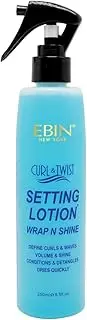 EBIN NEW YORK Curl & Twist Setting Lotion 8.5 oz/ 250ml | Moisturizing and Hydration, Smoothing with Natural High Shine, Defining Curls All Day Long