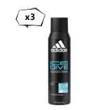 Adidas男用體香噴霧--品味透涼(150ml)*3