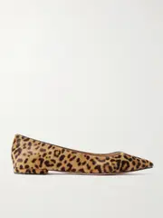 [Gianvito Rossi] Gianvito Rossi - Leopard-print Pony Hair Point-toe Flats - Leopard print - IT42 IT 42 Animal print