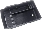 GUERBEIS Car Center Console Armrest Storage Organizer Box,Fit For CRV CR-V, 2023-2024 Black With Black Rubber Pads Tray Vehicle Console storage box unit