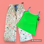 NWT Vintage Joe Boxer XL Sleepwear Set Fish Matching Tank Top Lounge Pants Kmart