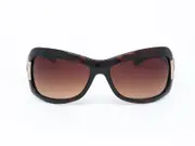 WOM Women's Classic Tortoise Shell Brown Oversized Sunglasses with Gold