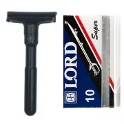 Safety Razor, Double Edge Razor - Adjustable Double Edge Safety Razor + 10 Blade