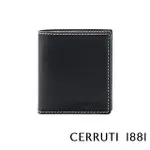 【CERRUTI 1881】義大利頂級小牛皮6卡短夾皮夾 CEPU03132M(黑色 贈禮盒提袋)