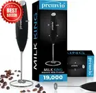 Milk Frother with Stand Handheld Electric Foam Maker for Coffee, Lattes, Matcha