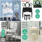 Dressing Table Stool Set Mirror Drawers Jewellery Cabinet Makeup Organiser