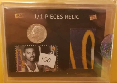 2020 BAR HYBRID RELIC P.O.T.P. WILT CHAMBERLAIN LAKERS PENNANT 100 POINT GAME