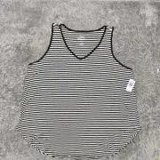 NEW Torrid Women's Plus Size 5 Blouse Top Sleeveless Black Striped Rayon V-Neck