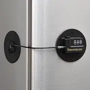 Fridge Lock Combination, Refrigerator Lock for Kids, Fridge Locks for Kids - Take Care of Your Family with Freezer Lock by Strongholden - No Keys Needed (Black & Round)