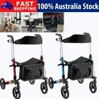 Red Blue Rollator Walker with Seat Lightweight for Seniors Walking Rolling