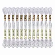 12 Skeins Embroidery Floss, Polyester Embroidery Threads Light Gray
