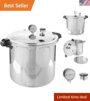 23-Quart Induction Compatible Pressure Canner, Silver, Aluminum