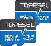 TOPESEL 32GB Micro SD Card 2 Pack Memory Cards Micro SDHC UHS-I TF Card Class 10 for Cemera/Drone/Dash Cam(2 Pack U1 32GB)