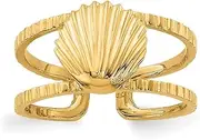 [JewelryWeb] 14ct Yellow Gold Polished Sea Shell toe ring