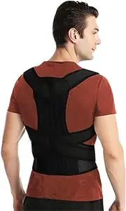 Breathable Back Brace Posture Corrector Women Men Shoulder Straightener Adjustable Full Back Support Belt Improve Hunchback And Provide Lumbar Support(Black,XXL-arge)