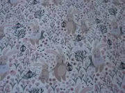 Bunnies Light The Way White Flannelette Cotton Fitted Cot Sheet Handmade