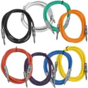 - SASTSX-6-Multi - 8 Pack of 6 Foot Multi-Color 1/4 Inch TS Patch Cables - 6'...