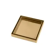 120*120mm Brushed Yellow Gold Shower Grate Floor Waste Drain Smart Insert Tile