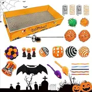 Cat Scratching Board - Cat Scratcher Cardboard - Corrugated Furniture Protector Hammock with Interactive Toys for Home Apartment Chair Desk