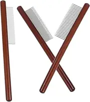 Professional Dog Grooming Kit Wooden Comb Metal Teeth Hair Detangler Portable for Dogs Cats