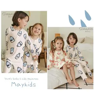【Maykids】韓國童裝 兒童睡衣 無束口家居服套裝 長袖睡衣 兒童居家服 套裝 睡衣 小孩 兒童上衣 22FMA