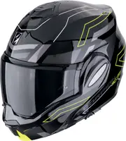 Scorpion EXO-Tech Evo Conquer, modular helmet , color: Black/Grey/Neon-Yellow , size: M