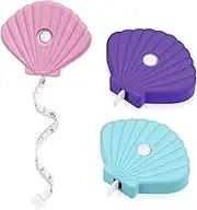 DOITOOL Set of 3 Adorable Shell Shaped Measuring Tapes Soft Flexible Tailors Tape Measure for Clothing