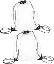 LIFKOME 2pcs Clear Drawstring Backpack Sling Bag for Stadiums Concerts Clean Material for Quick Item Access Security