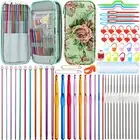68pcs Crochet Hooks Set,Aluminum Tunisian Crochet Hooks Set Afghan Knitting N...