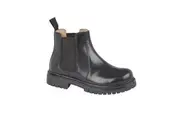 Roamers Boys Space Leather Ankle Boots (Black) - UTDF2038