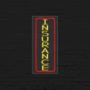 Insurance Sign for Business Displays | LED Flex Neon | 13"W x 32"H x 1"D