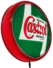 Castrol Motor Oil LED Bar Lighting Wall Sign Light Button Red