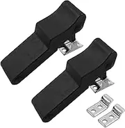 Biaungdo 2 Pcs Flexible Rubber Draw Latch, Black Soft Over Center Thermoplastic Elastomer Boat Latch Rubber Latch with Stainless Steel Keeper & Bracket for Cooler/Boat Compartment/Cargo Box