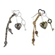 Modern Leopard Designs Strap Keyrings Unique Resin Heart Keychain for Bag Charm