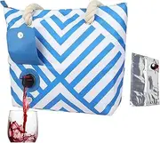 [TOMVAES] Wine Tote Bag With Hidden Spout - Portable Dispensing Purse, Holds 2 Bottles for Beach, Travel, Picnic, Camping