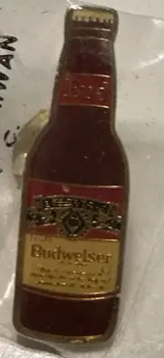 Vtg NEW BUDWEISER Bud Dry Beer Can Bottle Metal Enamel Hat/Lapel Pin Enamel Pin
