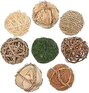Cabilock 8pcs Decorative Balls: Natural Handwoven Rattan Balls Decorative Spheres for Bowl Vase Fillers Rustic Home Decor Living Room Bedroom
