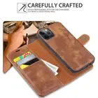 iPhone 13 12 11 XR Magnetic Detachable Leather Wallet Folio Case Multifunctional