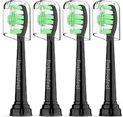 Jiuzhoudeal Replacement Heads for Philips Sonicare Toothbrush, Replacement Brush Heads Compatible with Phillips Sonicare Electric Toothbrush, 4-Pack, Black
