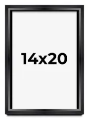 14x20 Shadow Box Frame Black | 1.25 inches Deep Real Wood Contemporary Shadowbox