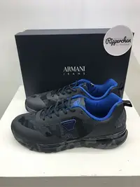 在飛比找Yahoo!奇摩拍賣優惠-Armani jeans 黑藍迷彩配色 Logo 休閒鞋 運
