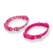 All Day Plain Dot Dog Collar Pink XS-S 2PK