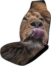 HETVBNS Breathable Car Seat Cover Lion Sticks Out Tongue Car Front Seat Protector with Elastic Band Edge Auto Seats Cushions Cars Interior Accessories Fit SUV Sedan Van Truck 1PCS