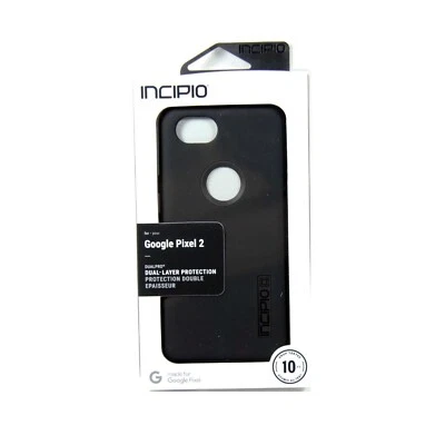INCIPIO DUALPRO CASE FOR GOOGLE PIXEL 2 DROP SHOCK PROTECT BLACK NEW GG-015-BLK