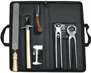 Complete 6 Pcs Farrier Hoof Care Kit in Carrying Case