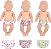 3 Pcs Baby Doll Diapers Doll Underwear for 14-18 Inch Dolls, Colorful Cartoon Pa